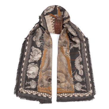 The Floating Rabbits Cinnamon/Sienna - Rectangle Silk