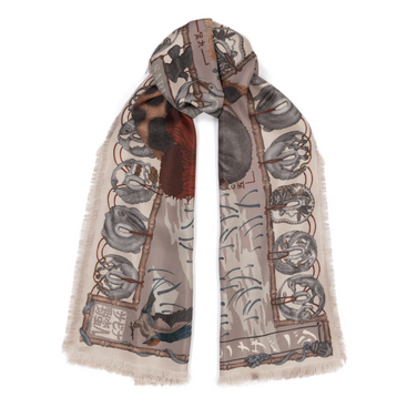 The Lunar Leopard Champagne/Soot - Rectangle Silk