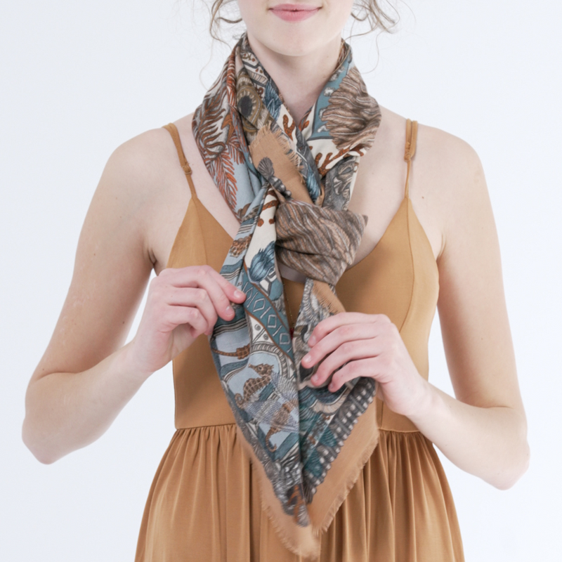 Scarf Styling Part 1: Large Square Scarf
