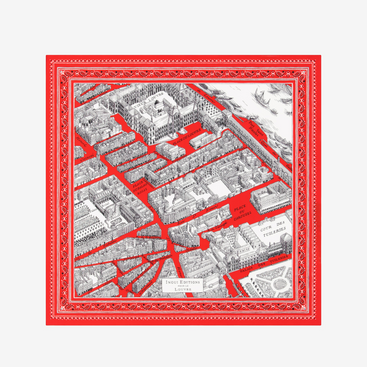 Louvre Square Scarf 65 in Red