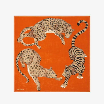 Jorgen Wool Square 130 Scarf in Orange