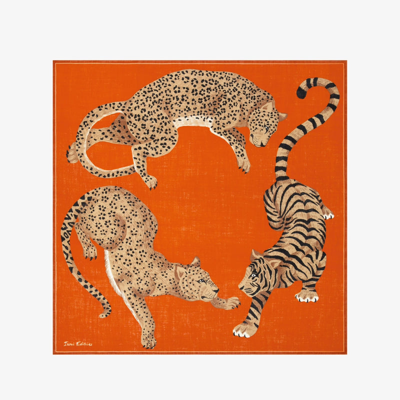 Jorgen Wool Square 130 Scarf in Orange