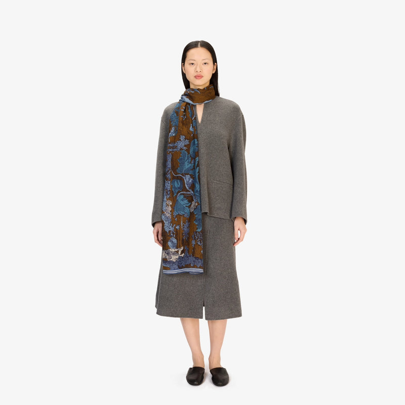 Histories Wool Scarf 70 in Blue