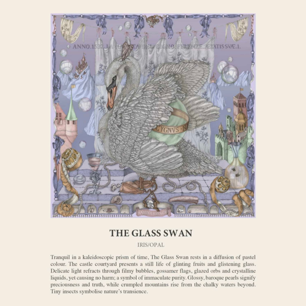 The Glass Swan Scarf in Iris/Opal
