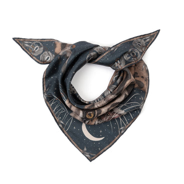 The Lunar Leopard Silk Twill Scarf Triangle in Winter/Flint