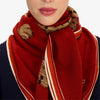 Jorgen Wool Square 130 Scarf in Red