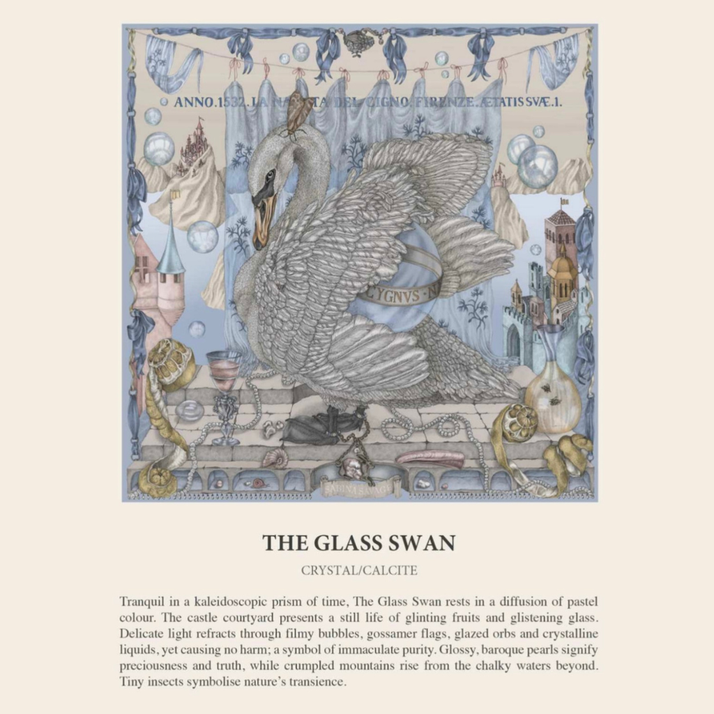 The Glass Swan Scarf in Crystal/Calcite