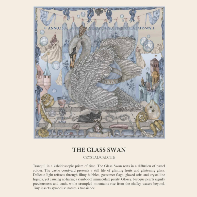 The Glass Swan Scarf in Crystal/Calcite
