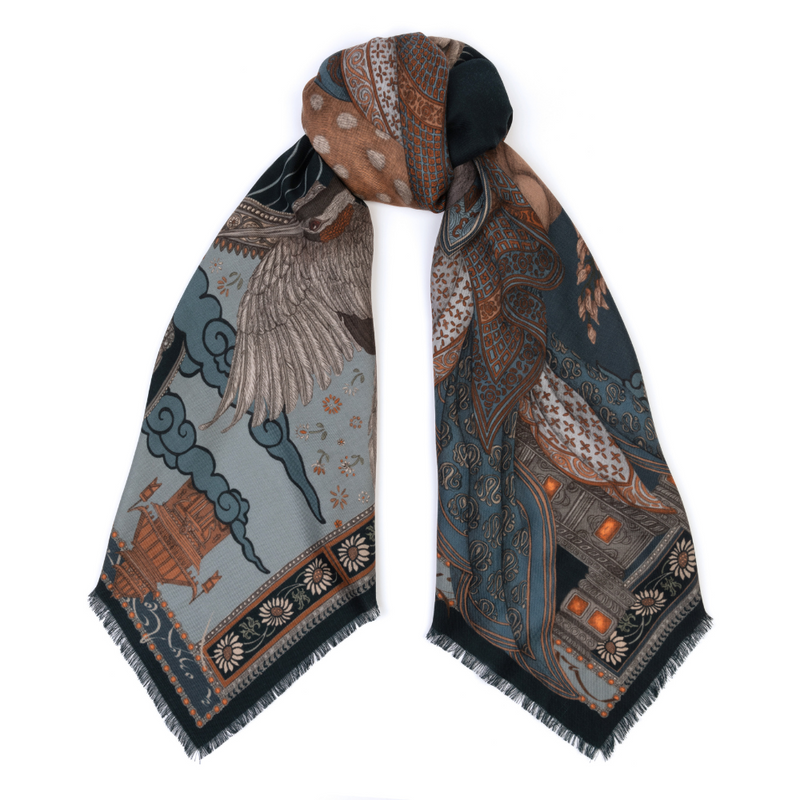 The Song Deer - Large Wool and Silk in Storm/Steel