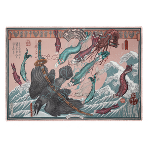 Koinobori Karasu Slipper/Sea- Rectangle Silk