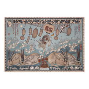 The Floating Rabbits Cameo/Rice - Rectangle Silk