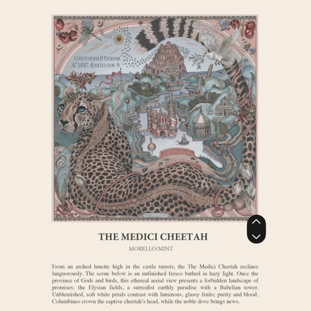 The Medici Cheetah Scarf in Morello/Mint