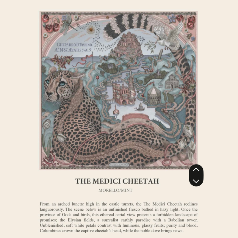 The Medici Cheetah Scarf in Morello/Mint