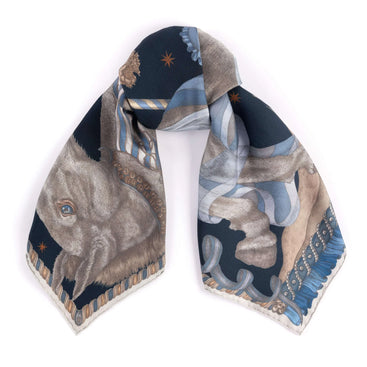 The Celestial Steed Scarf in Mercury/Moonstone - 90 cm