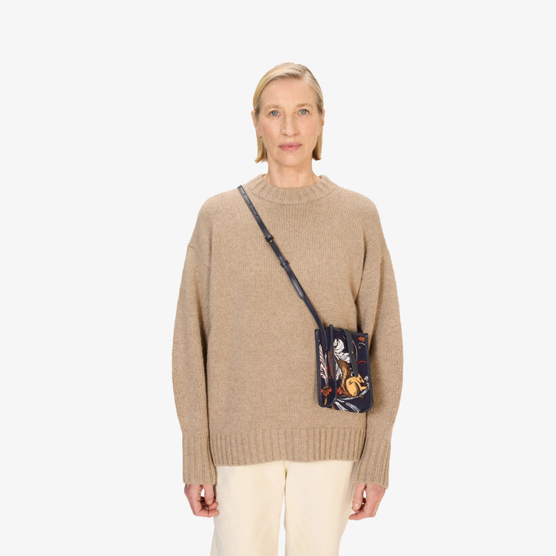 Whimsical Rococo Mini Bag in Navy Blue