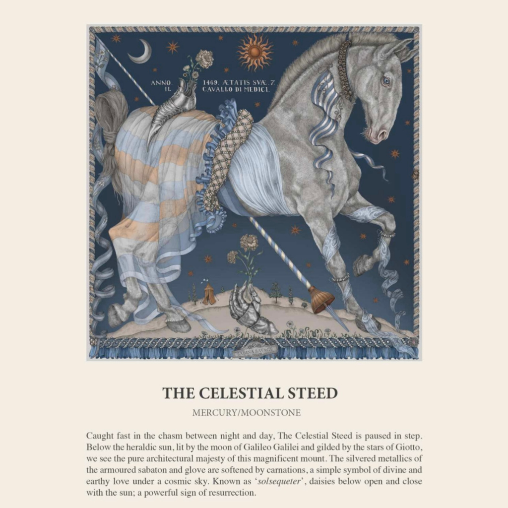 The Celestial Steed Scarf in Mercury/Moonstone