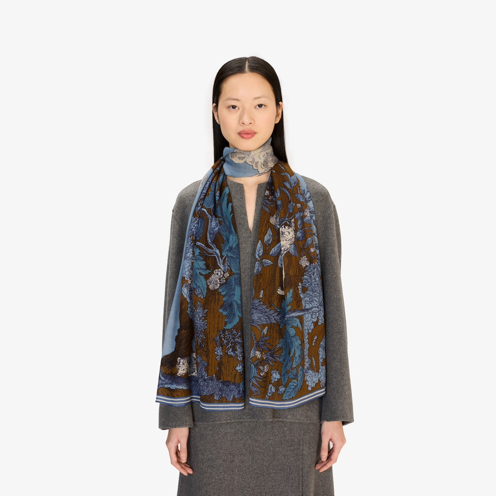 Histories Wool Scarf 70 in Blue