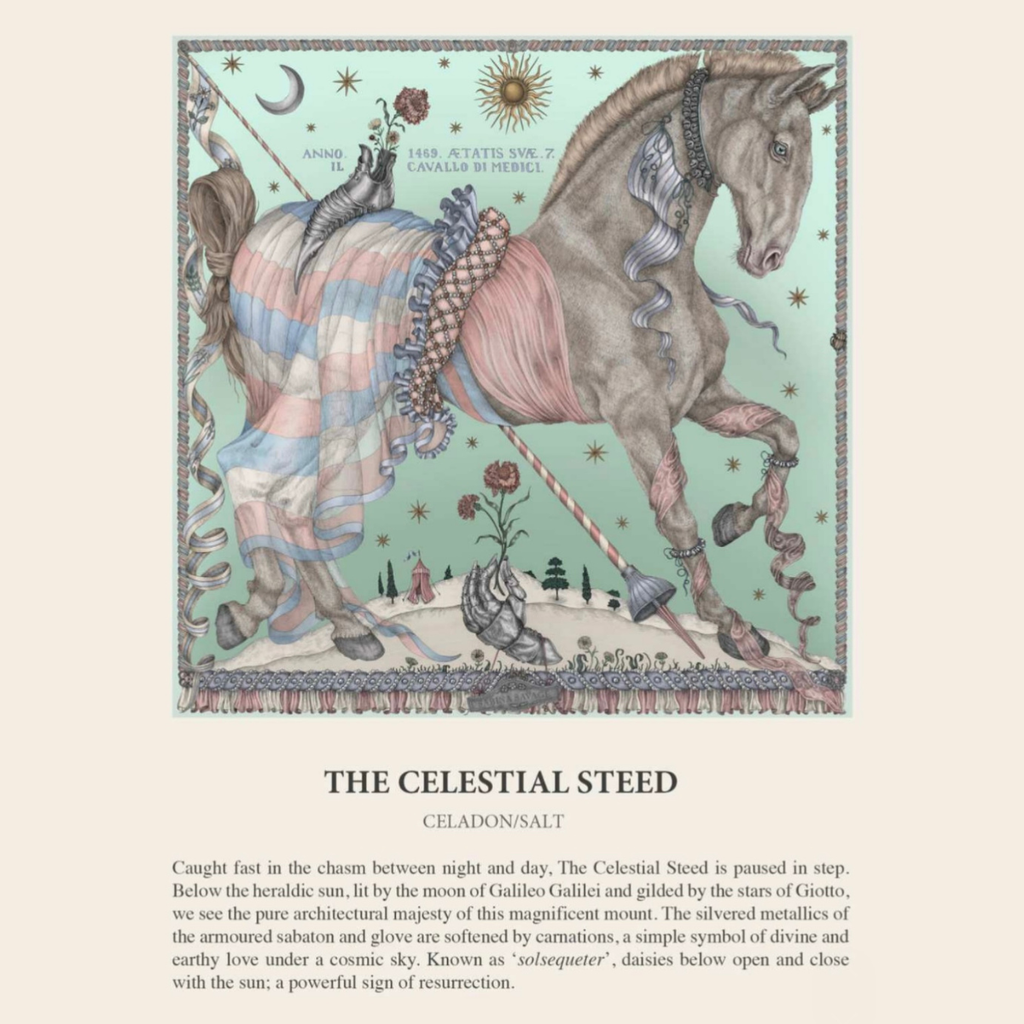 The Celestial Steed Scarf in Celadon/Salt