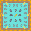 Blue & Yellow Pisces Bear Large Wool Scarf