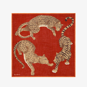 Jorgen Wool Square 130 Scarf in Red