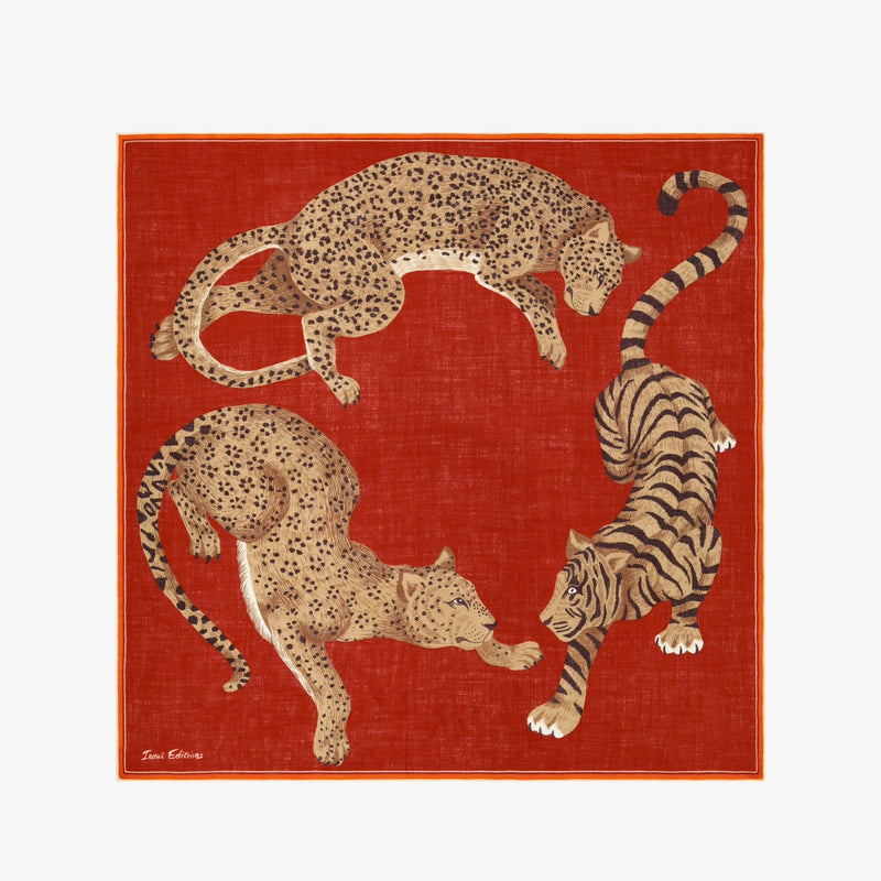 Jorgen Wool Square 130 Scarf in Red