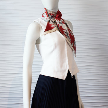 KELLY Large Silk Ribbon - Earthy Red