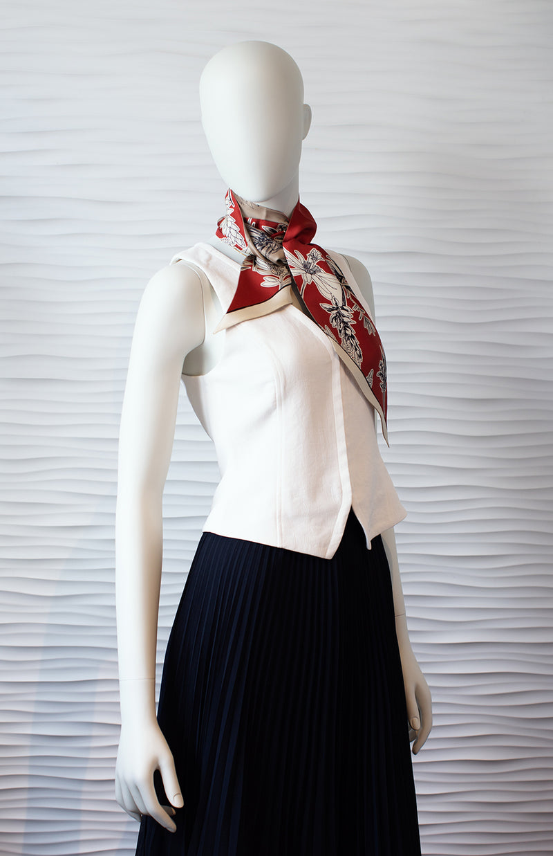 KELLY Large Silk Ribbon - Earthy Red