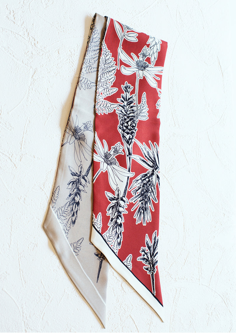 KELLY Large Silk Ribbon - Earthy Red