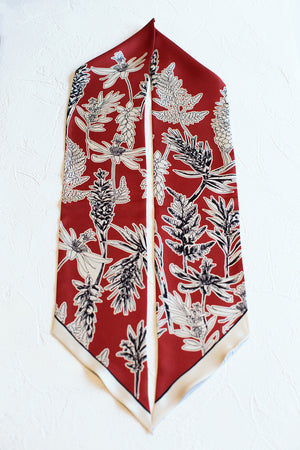 KELLY Large Silk Ribbon - Earthy Red