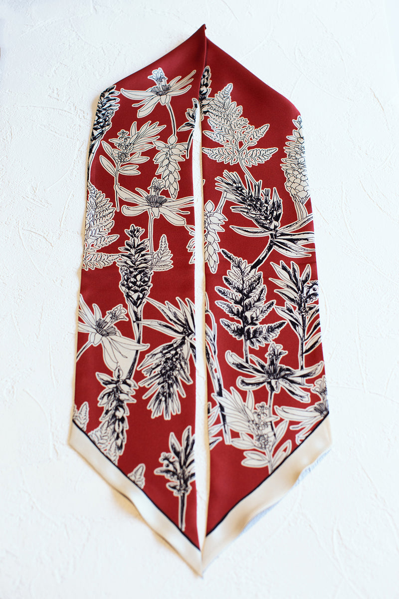 KELLY Large Silk Ribbon - Earthy Red