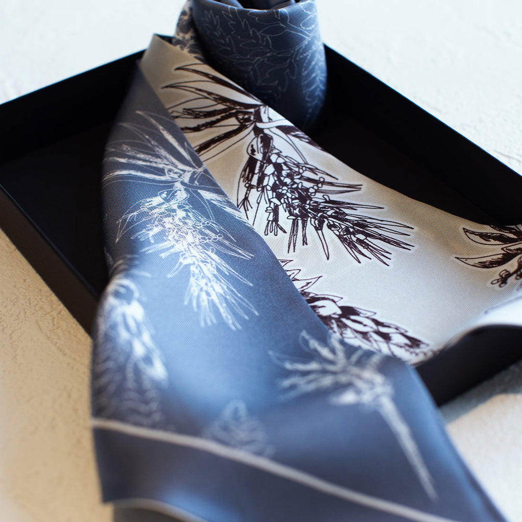 KELLY Large Silk Ribbon - Blue
