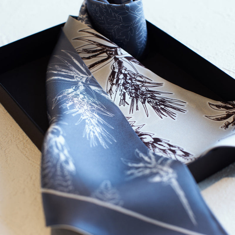 KELLY Large Silk Ribbon - Blue