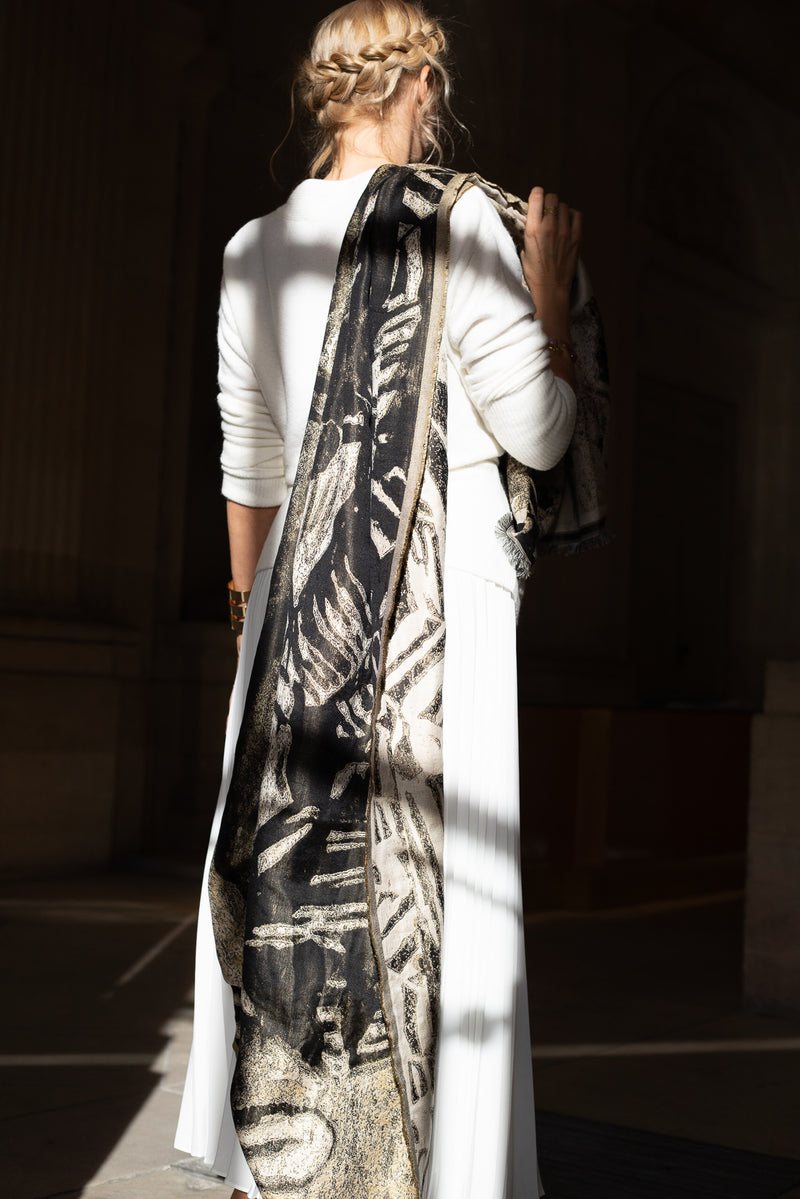 Leandre Silk Jacquard Stole