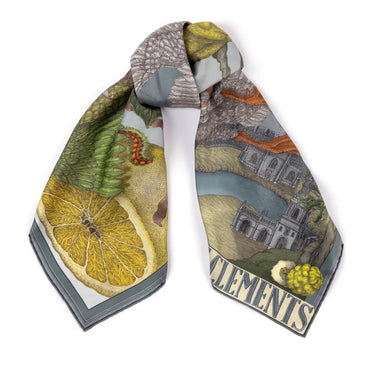 Oranges and Lemons Silk Scarf - 90 x 90 cm