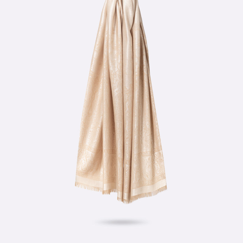 Palma Wool Stole in Nacre - Mother Of Pearl