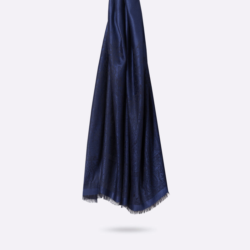 Palma Wool Stole in Navy