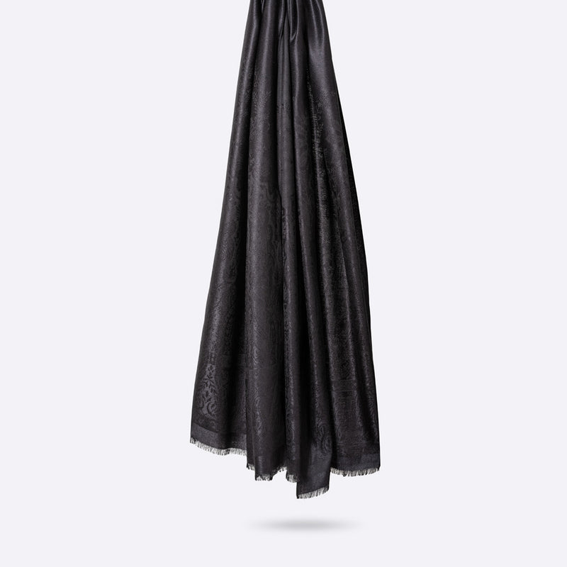 Palma Wool Stole in Black