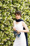 EVY Large Wool Stole in Navy