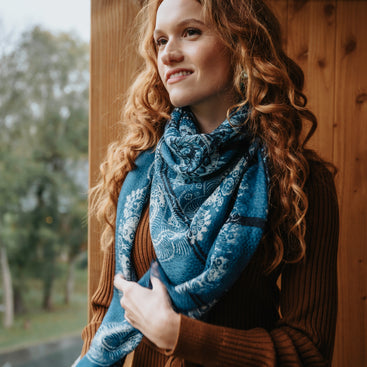 Moon Jacquard Wool Scarf