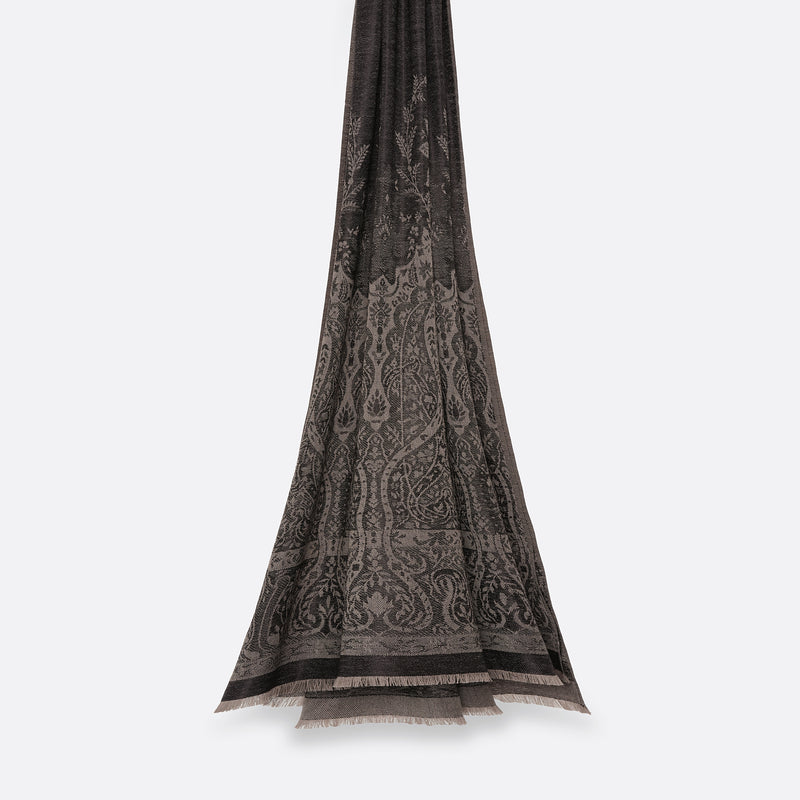 Palma Wool Stole in Antrachite - Dark Grey