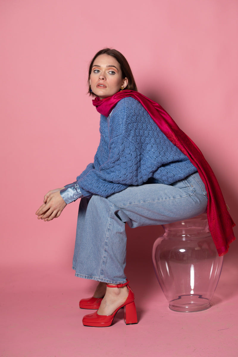 Palma Wool Stole in Bouganville