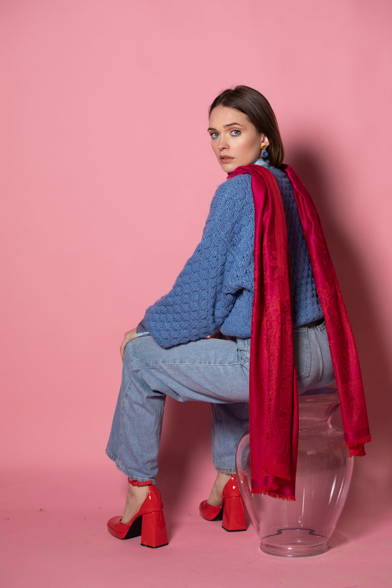Palma Wool Stole in Bouganville