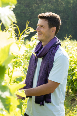 Palma Wool Stole in Deep Purple