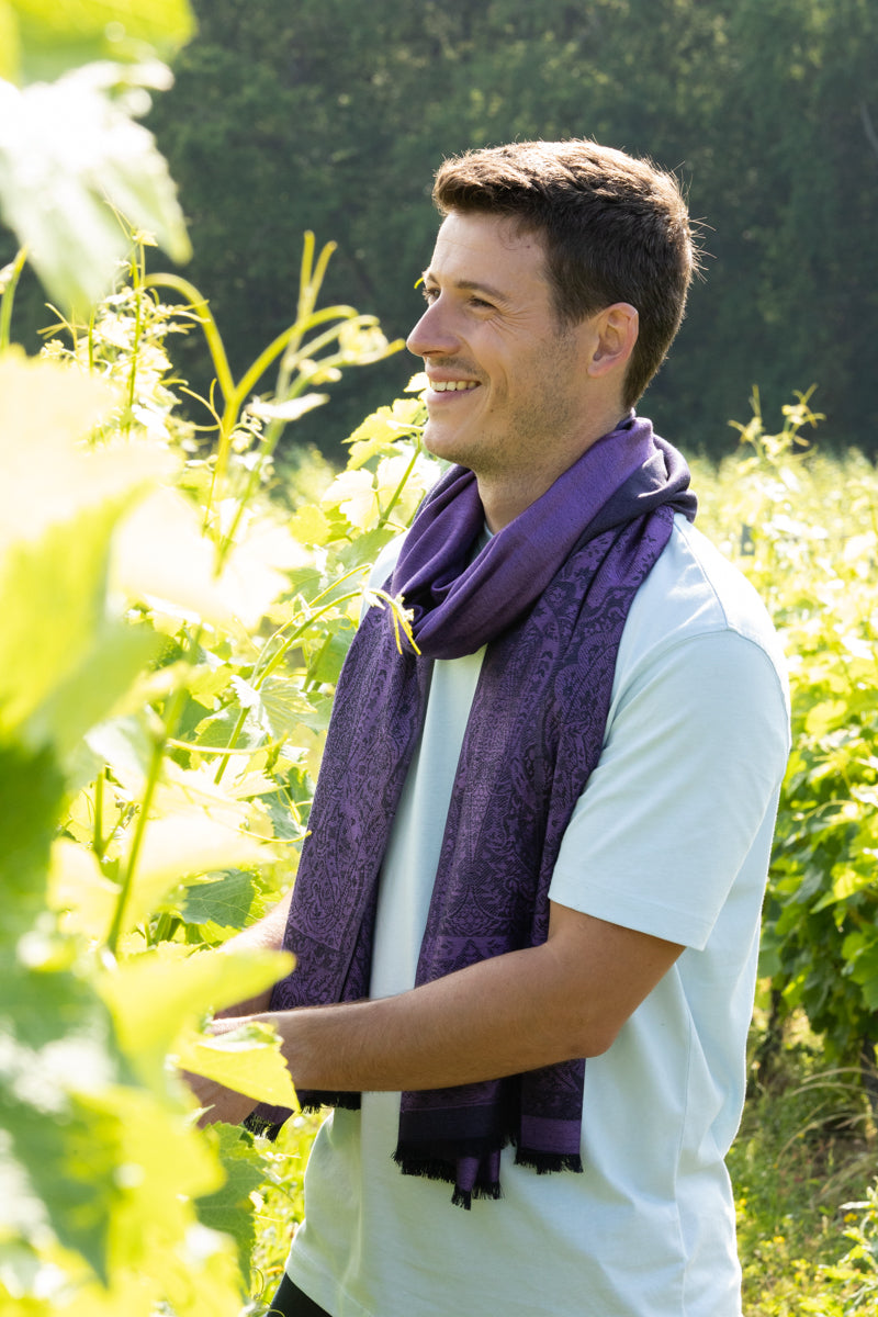 Palma Wool Stole in Deep Purple