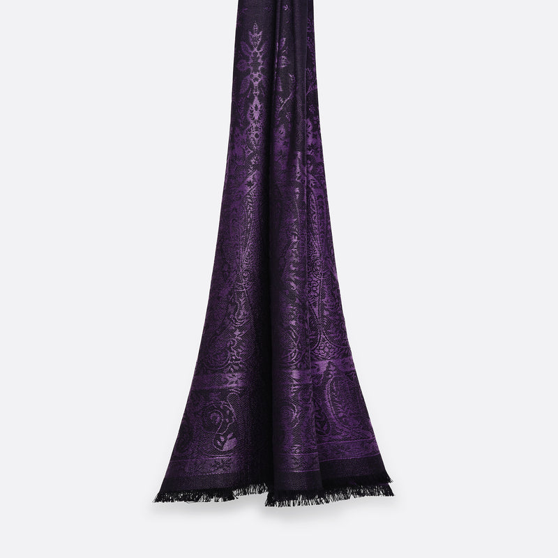 Palma Wool Stole in Deep Purple
