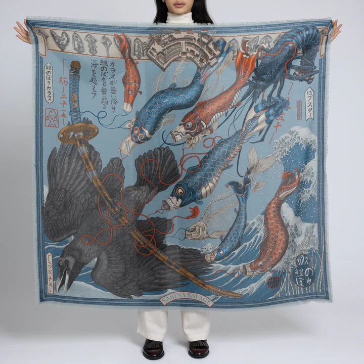 Pre-Order: Sabina Savage Wool Silk Scarf - 135 x 135 cm