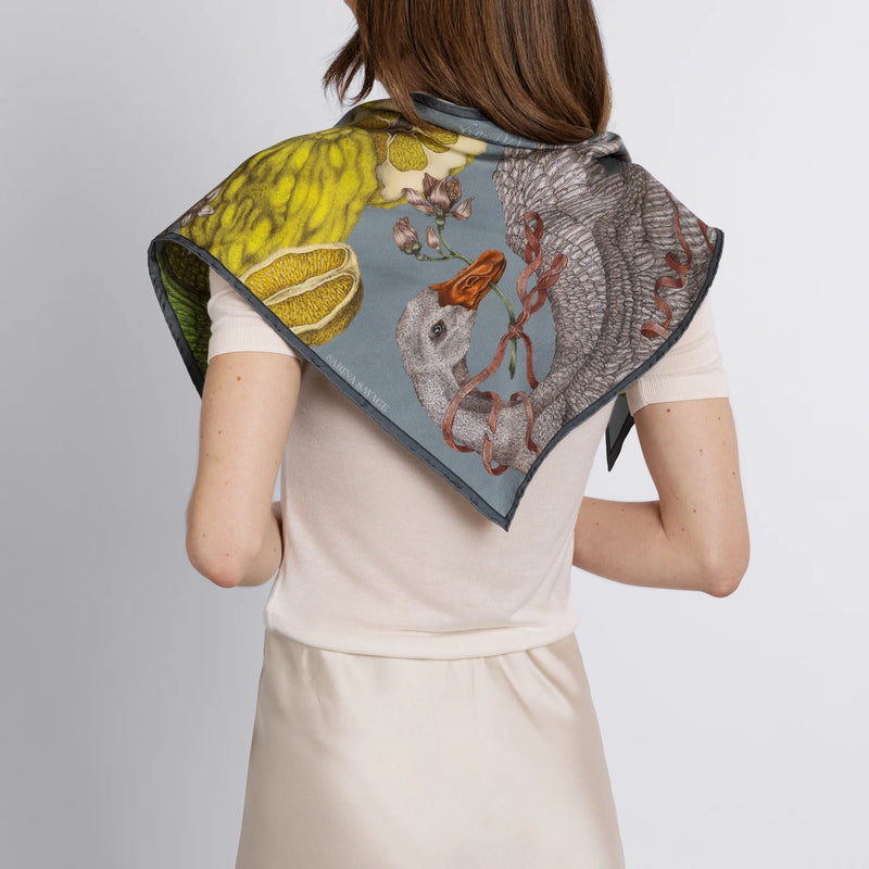 Oranges and Lemons Triangle Silk Twill