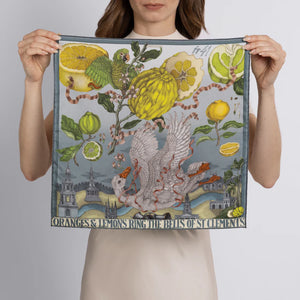 Oranges and Lemons - Neckerchief/Pocket Square in Acid/Smog