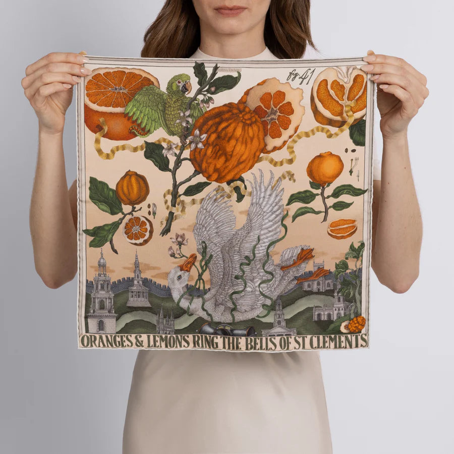 Oranges and Lemons - Neckerchief/Pocket Square in Citrine/Zest