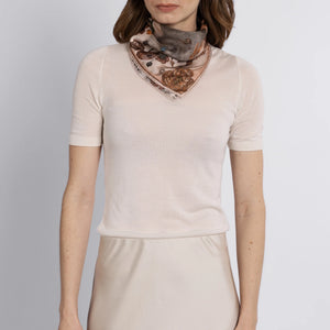Ring a Ring O' Roses - Neckerchief/Pocket Square in Marshmallow/Rhubarb